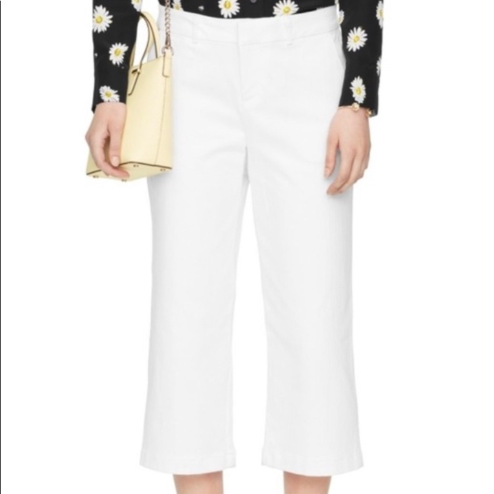 Kate Spade white capri crisp denim culotte - Picture 3 of 6